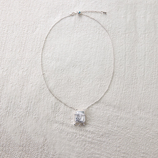 EnSage Floral Silver Pouch Necklace