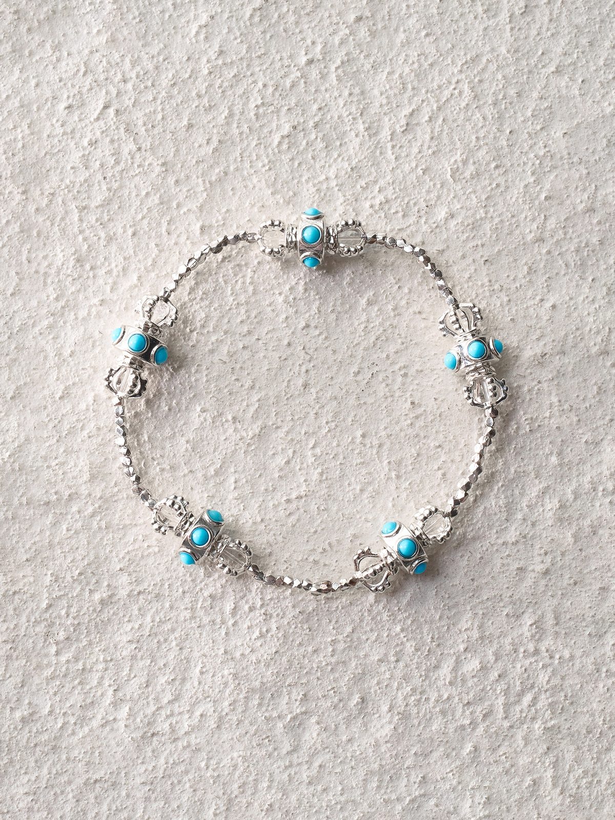 Silver Fragment Prayer Wheel Bracelet