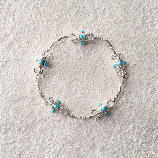 Silver Fragment Prayer Wheel Bracelet