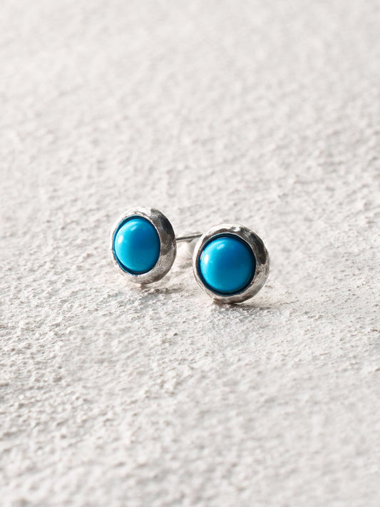 Small Turquoise Round Bead Stud Earrings
