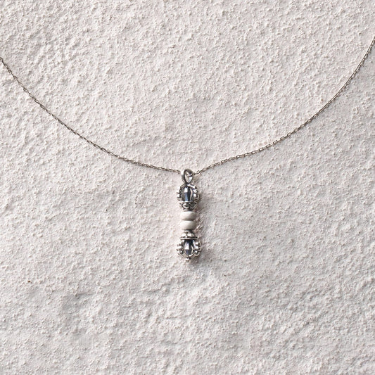 White Turquoise Vajra Necklace