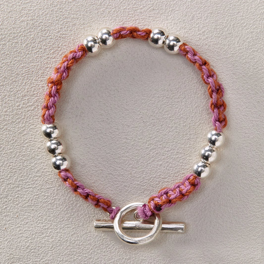 EnSage Braided Cord Silver Bracelet
