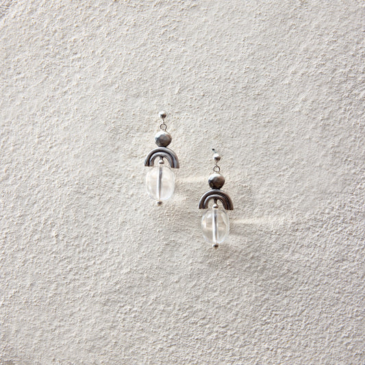 ensage-tokyo-rock-crystal-little-arch-earrings-925-sterling-silver-vintage-geometric-jewelry