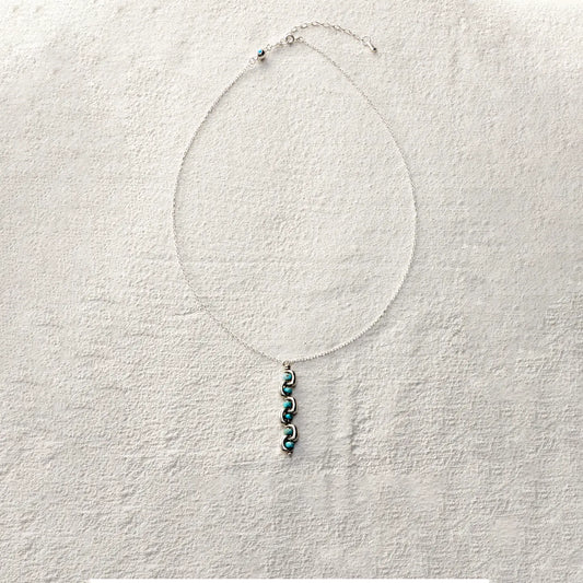 ensage-tokyo-echo-of-e-necklace-925-sterling-silver-interlocking-curves-natural-turquoise-beads-pendant