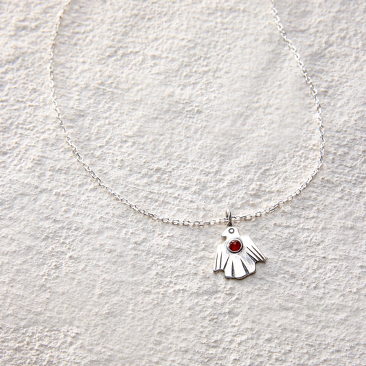 ensage-tokyo-nomad-thunderbird-necklace-925-sterling-silver-bird-pendant-red-stone-inlay