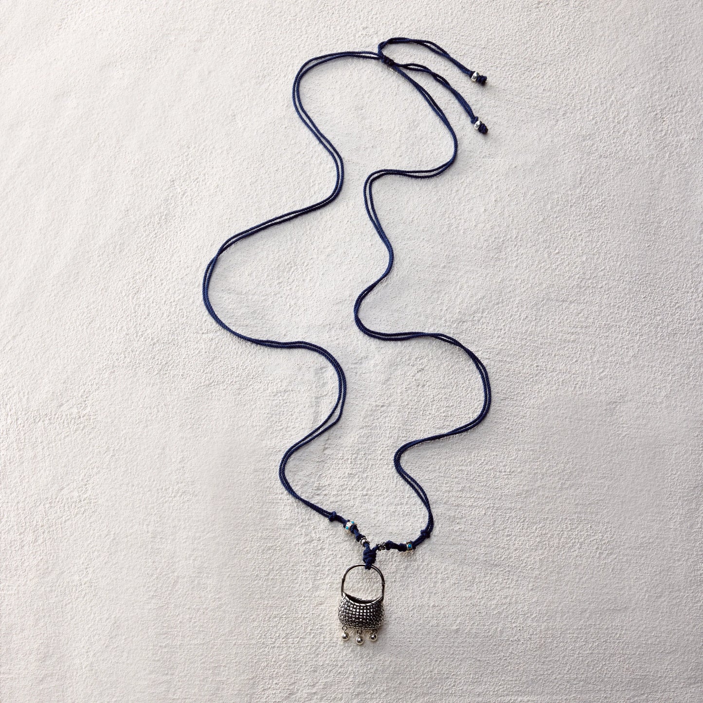ensage-tokyo-nomads-basket-necklace-925-sterling-silver-woven-basket-pendant-blue-cotton-cord-silver-beads