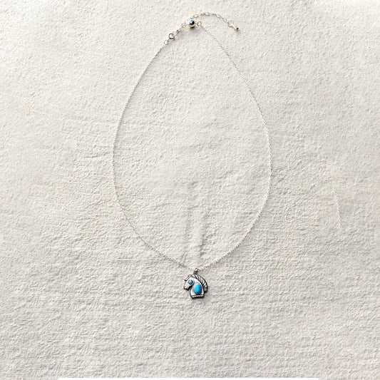 ensage-tokyo-spirit-steed-necklace-925-sterling-silver-horse-head-pendant-turquoise-eye-and-neck-inlay