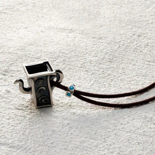 ensage-tokyo-square-nomads-flask-necklace-925-sterling-silver-etched-vessel-pendant-clear-quartz-charms-waxed-cord