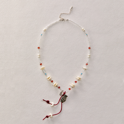 EnSage Mixed Bead Necklace - 925 Sterling Silver Handmade Necklace