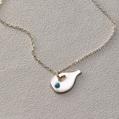 EnSage Turquoise Liquor Flask Necklace - 925 Sterling Silver Handmade Necklace