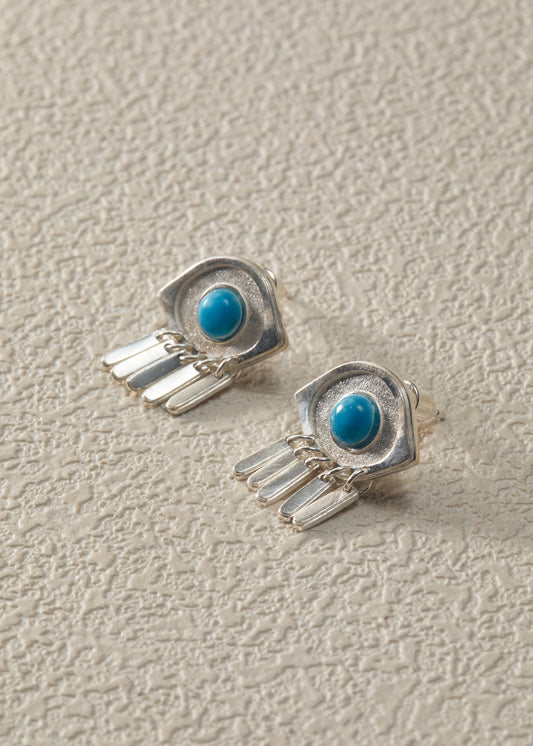 Turquoise Eye Stud Earrings