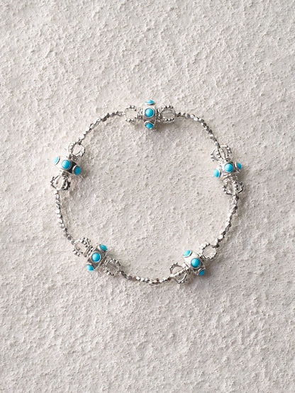 Silver Fragment Prayer Wheel Bracelet
