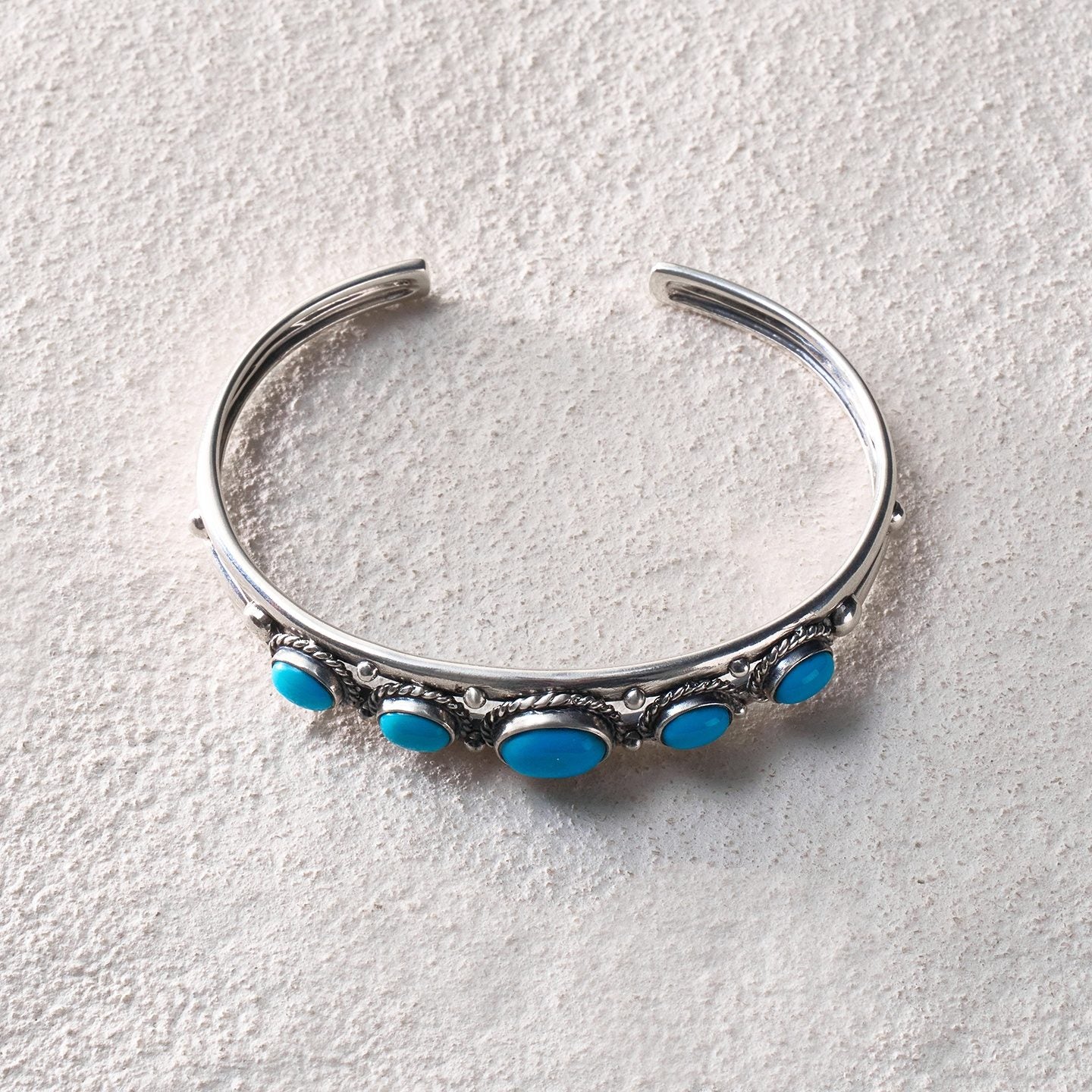 Turquoise-Inlaid Cuff Bracelet