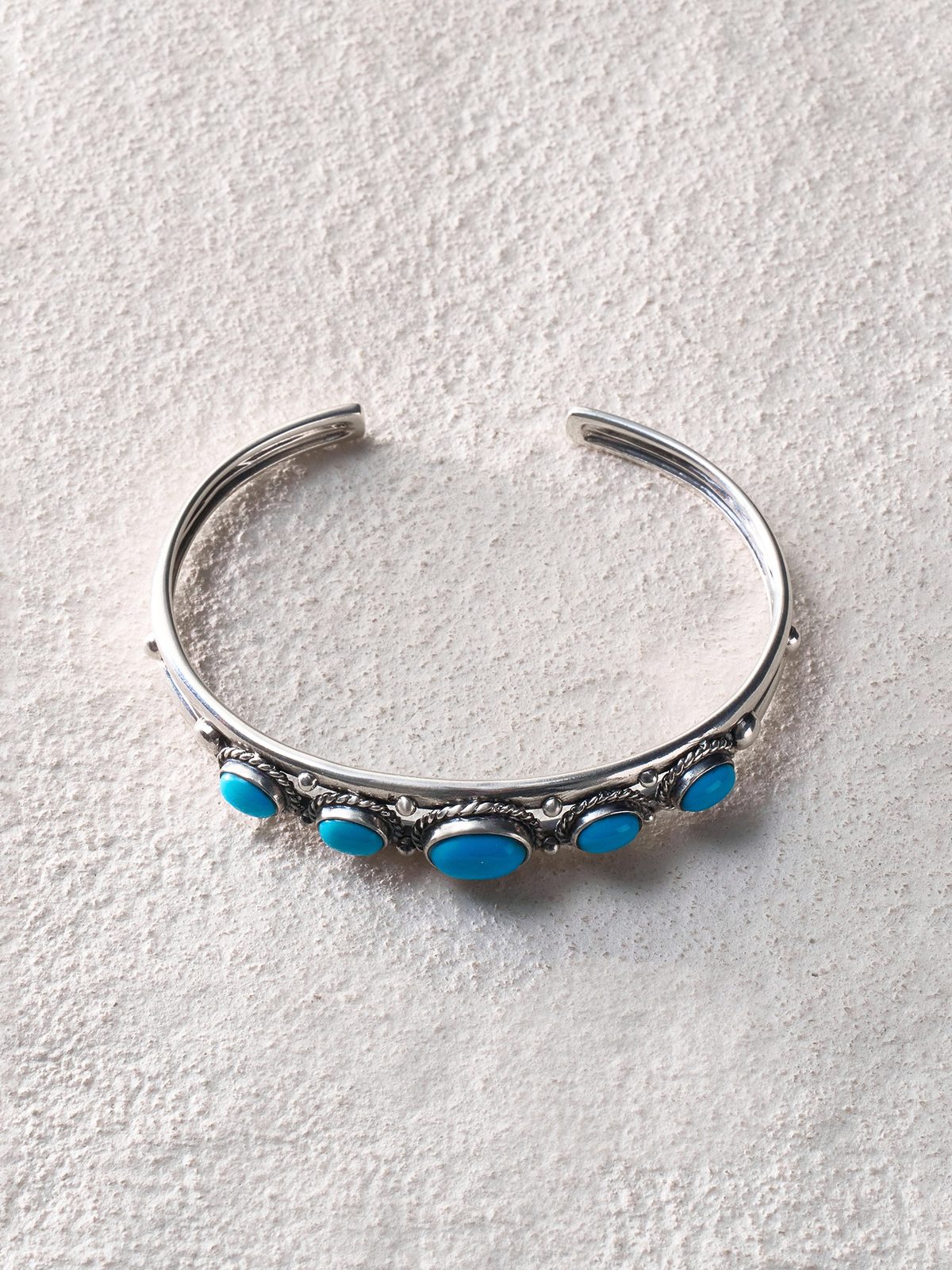 Turquoise-Inlaid Cuff Bracelet