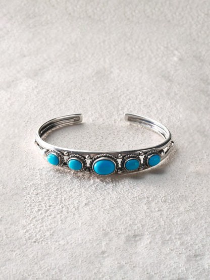 Turquoise-Inlaid Cuff Bracelet