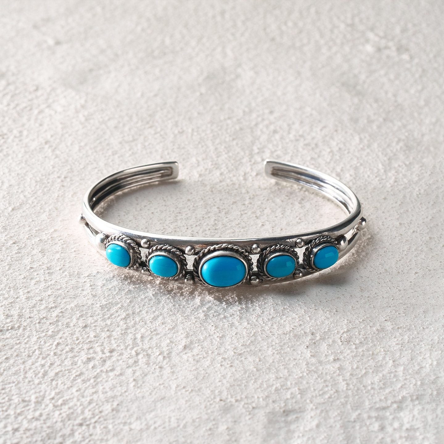 Turquoise-Inlaid Cuff Bracelet