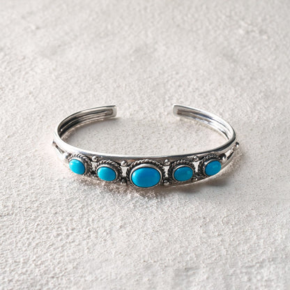 Turquoise-Inlaid Cuff Bracelet