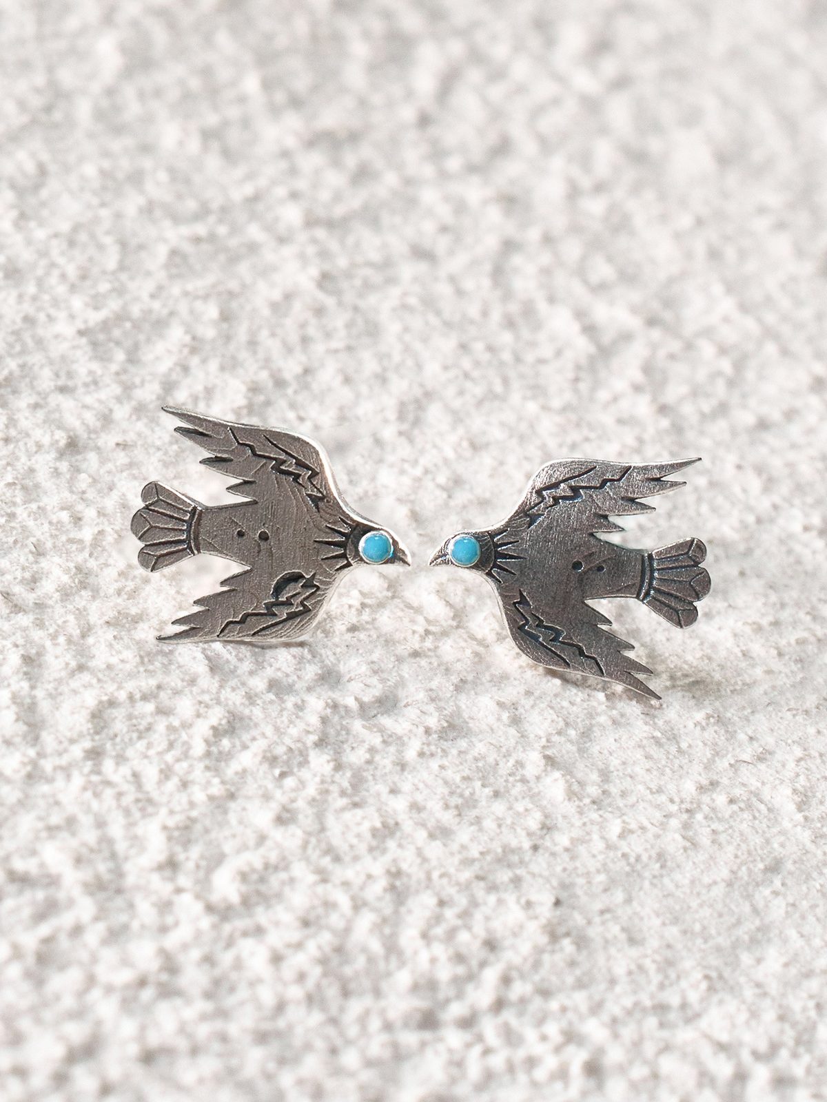 Azure Spirit Bird Studs Earrings