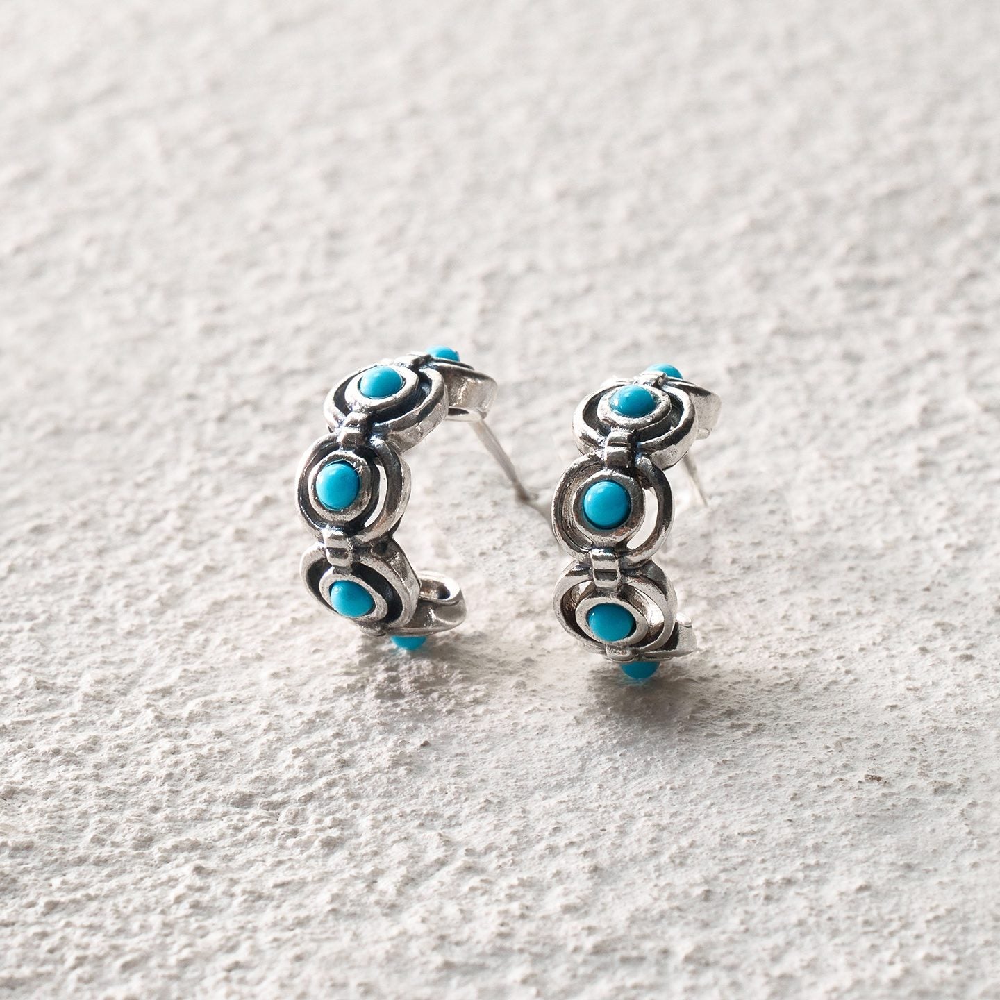 Small Round Stud Earrings Large