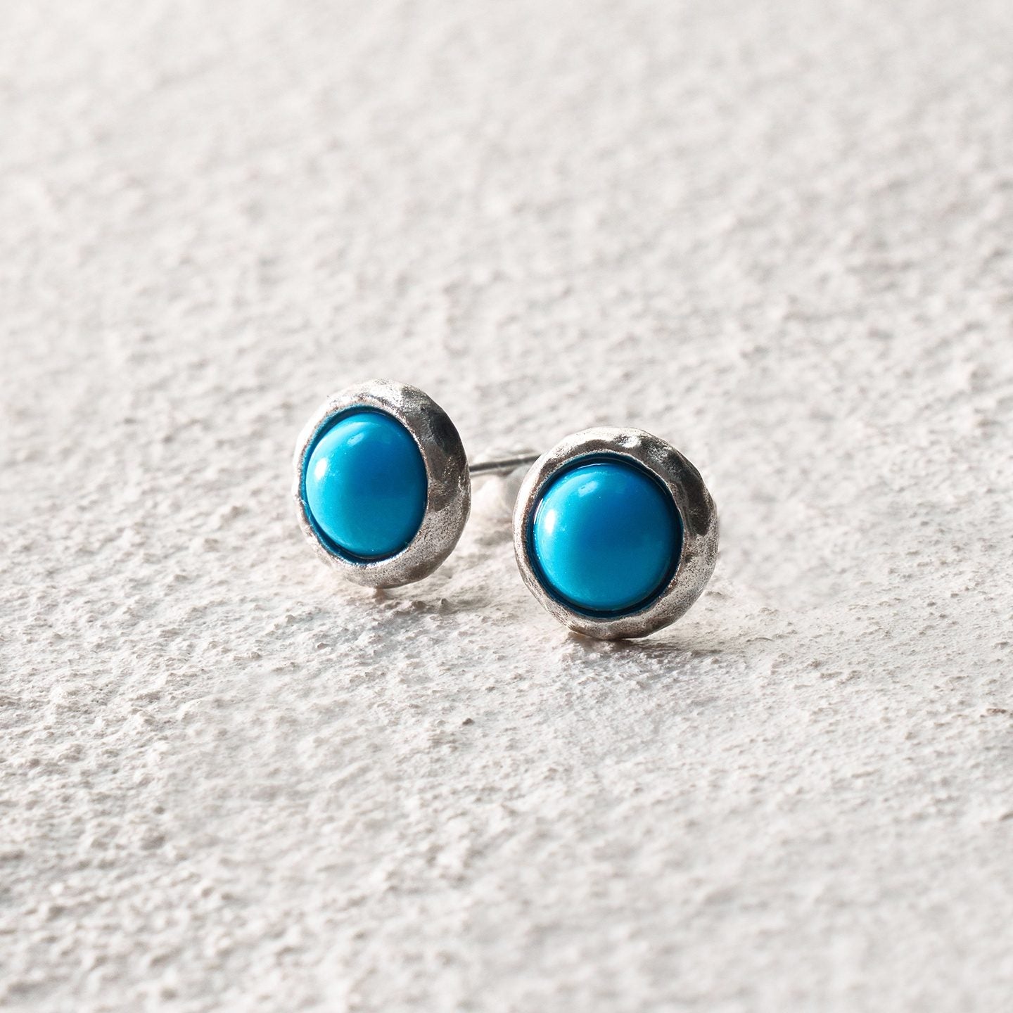 Small Turquoise Round Bead Stud Earrings