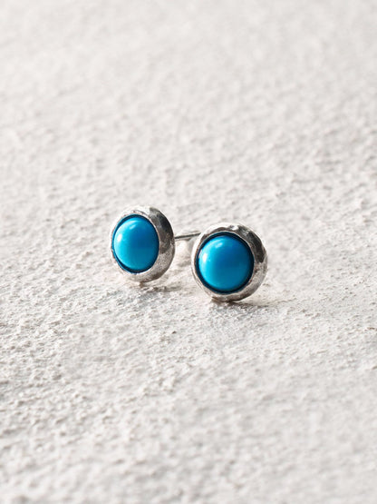 Small Turquoise Round Bead Stud Earrings