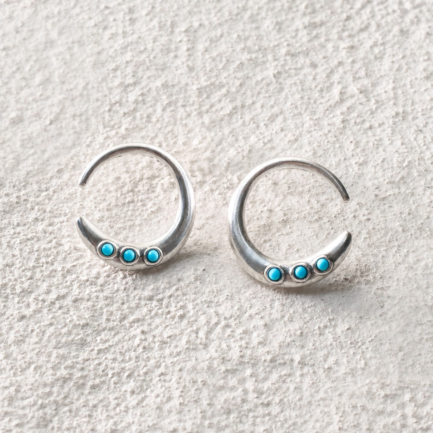 Crescent Moon Stud Earrings