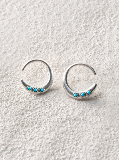 Crescent Moon Stud Earrings