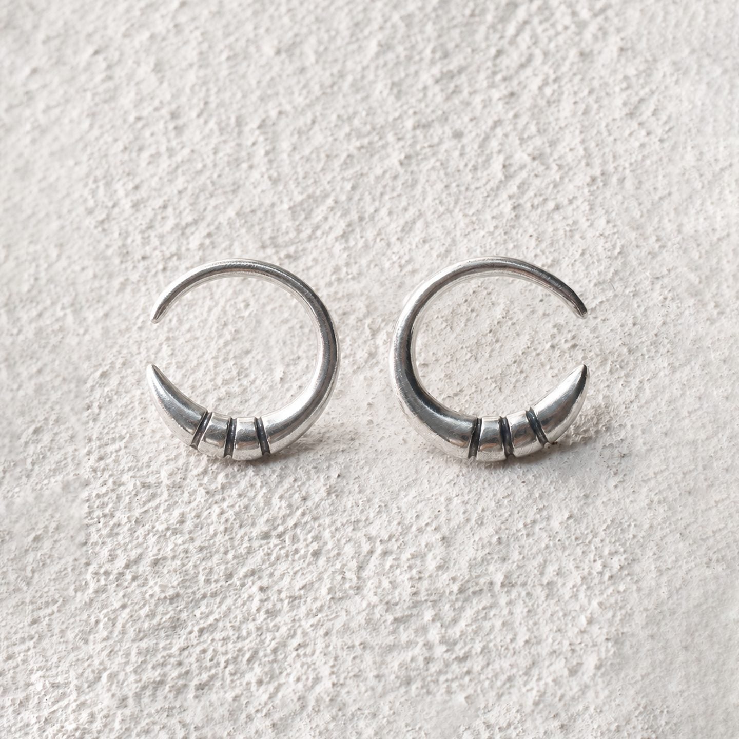 Shadow Moon Stud Earrings