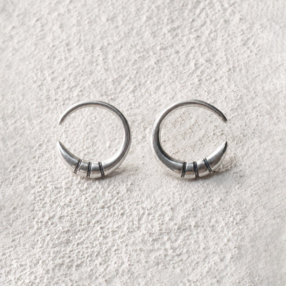 Shadow Moon Stud Earrings