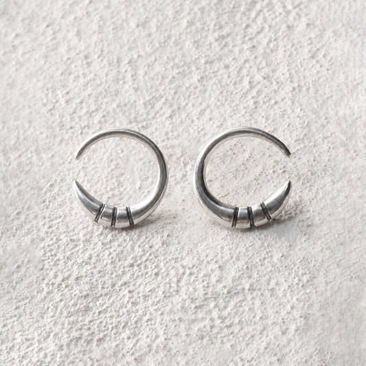 Shadow Moon Stud Earrings