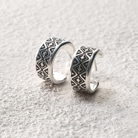 Totem Hoop Earrings Wide
