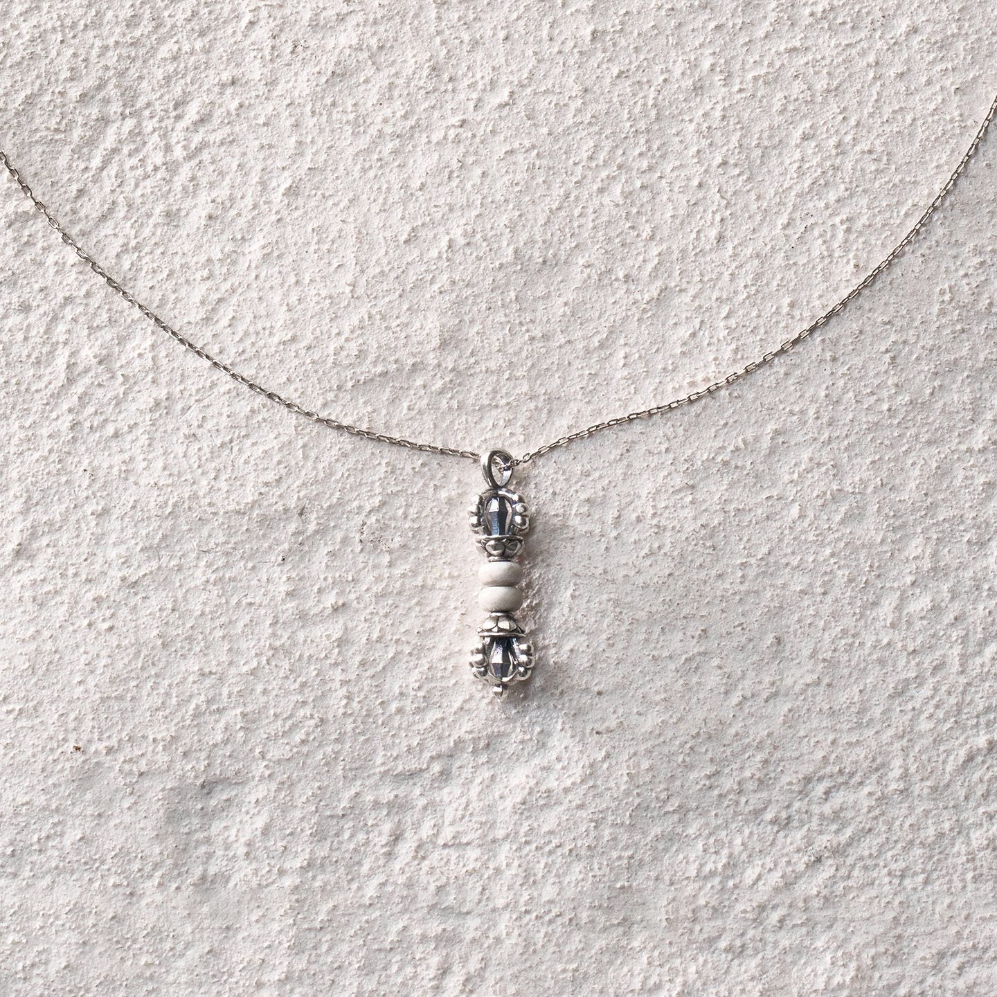 White Turquoise Vajra Necklace