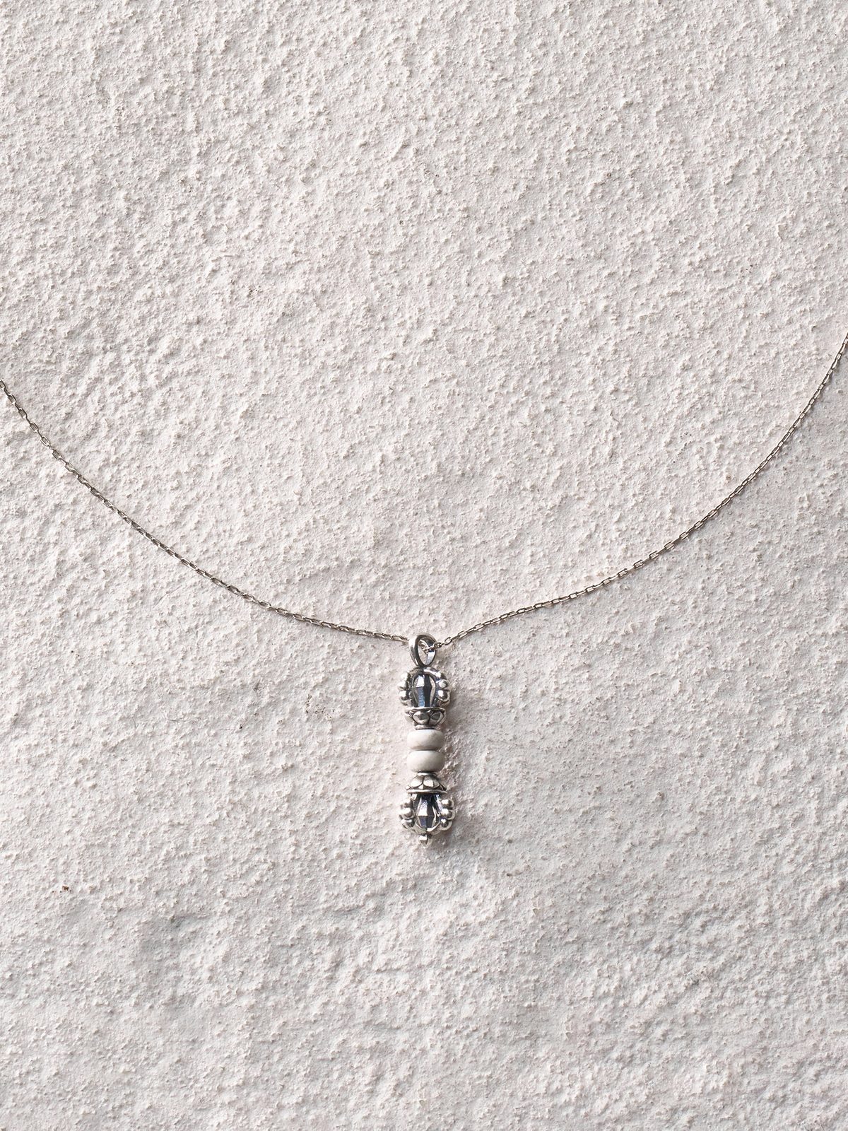 White Turquoise Vajra Necklace