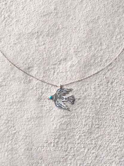 Azure Spirit Bird Necklace