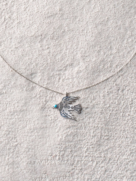Azure Spirit Bird Necklace
