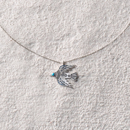 Azure Spirit Bird Necklace