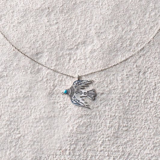 Azure Spirit Bird Necklace