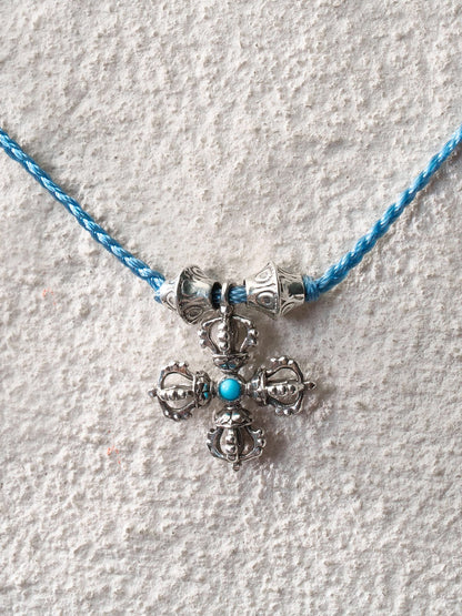 Cross Vajra Cord Necklace