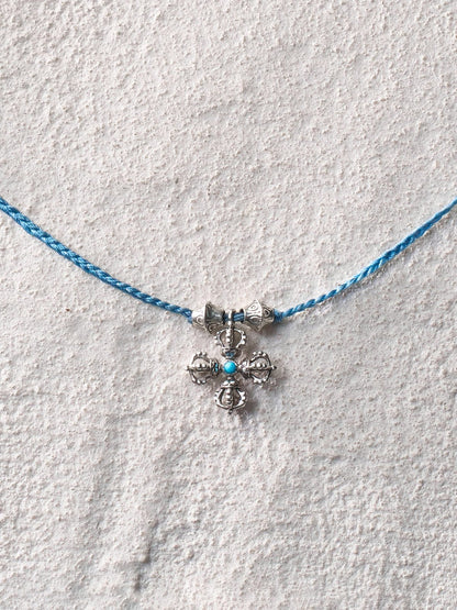 Cross Vajra Cord Necklace
