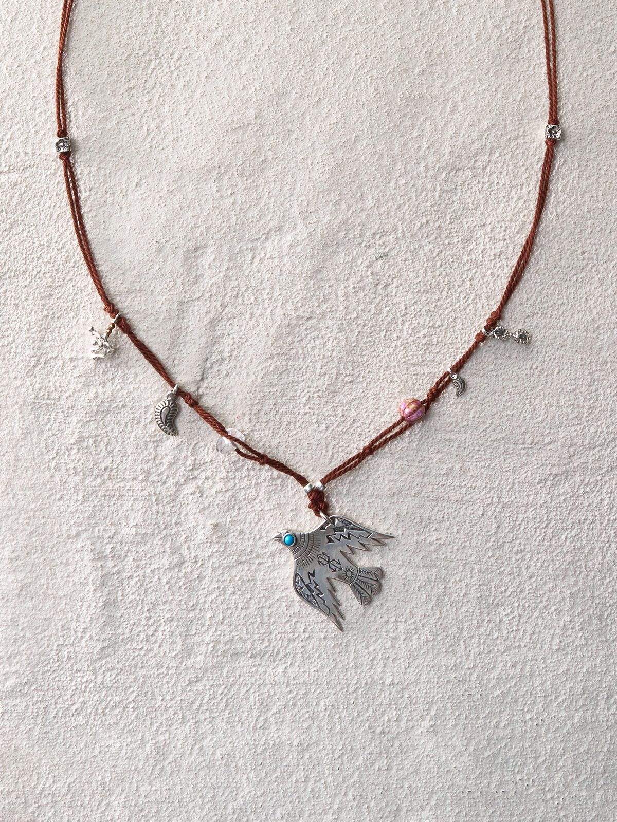 Azure Spirit Bird Cord Necklace