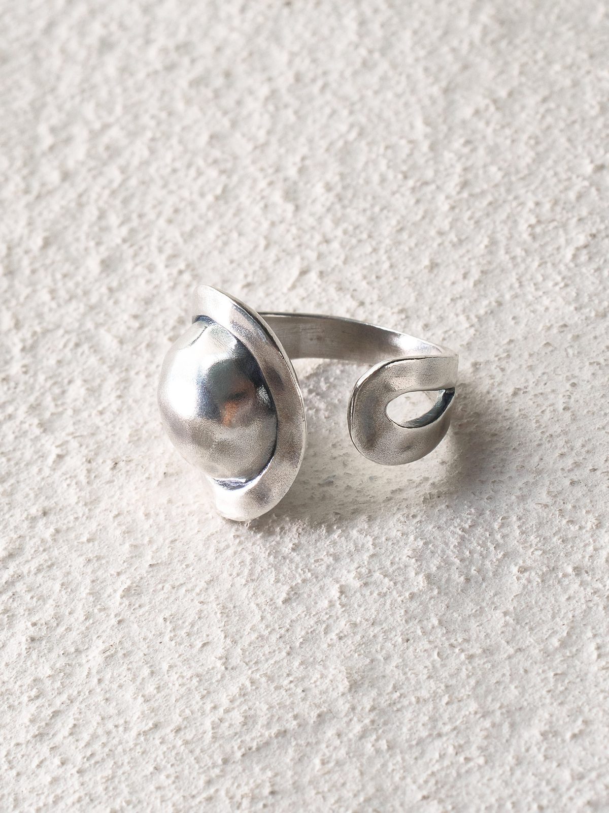 Vintage Silver Stone Open Ring