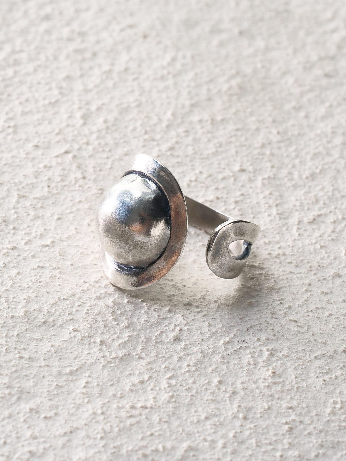 Vintage Silver Stone Open Ring