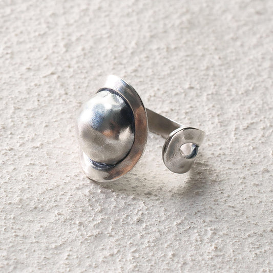 Vintage Silver Stone Open Ring