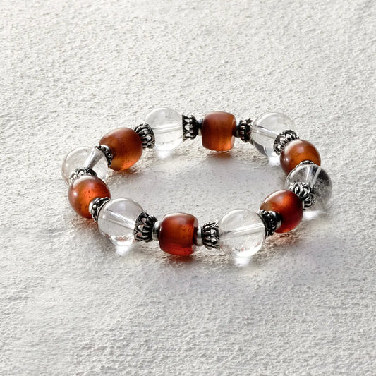 ensage-tokyo-amber-spirit-bracelet-925-sterling-silver-red-agate-clear-rock-crystal-beads