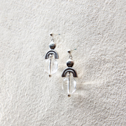 ensage-tokyo-rock-crystal-little-arch-earrings-925-sterling-silver-vintage-geometric-jewelry