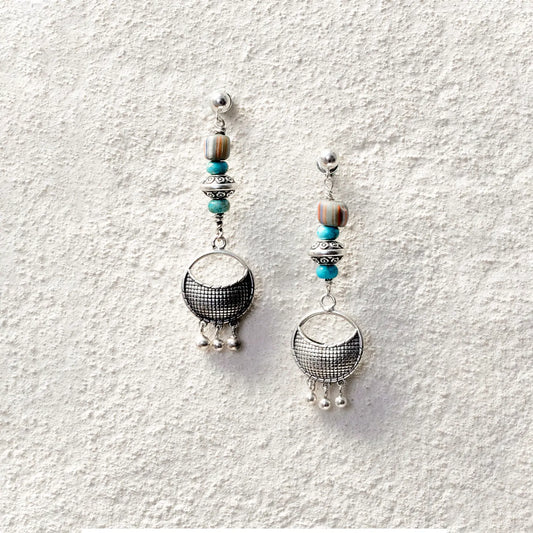 ensage-tokyo-lunar-pouch-earrings-hand-woven-basket-design-925-sterling-silver-with-natural-turquoise-and-glass-beads