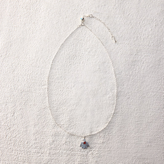 ensage-tokyo-nomad-thunderbird-necklace-925-sterling-silver-bird-pendant-red-stone-inlay