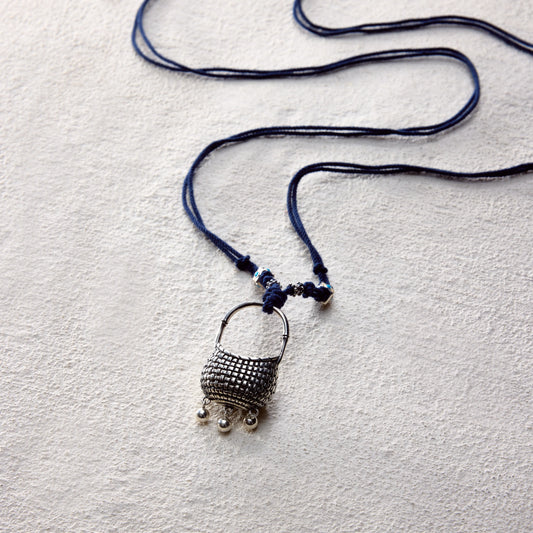 ensage-tokyo-nomads-basket-necklace-925-sterling-silver-woven-basket-pendant-blue-cotton-cord-silver-beads