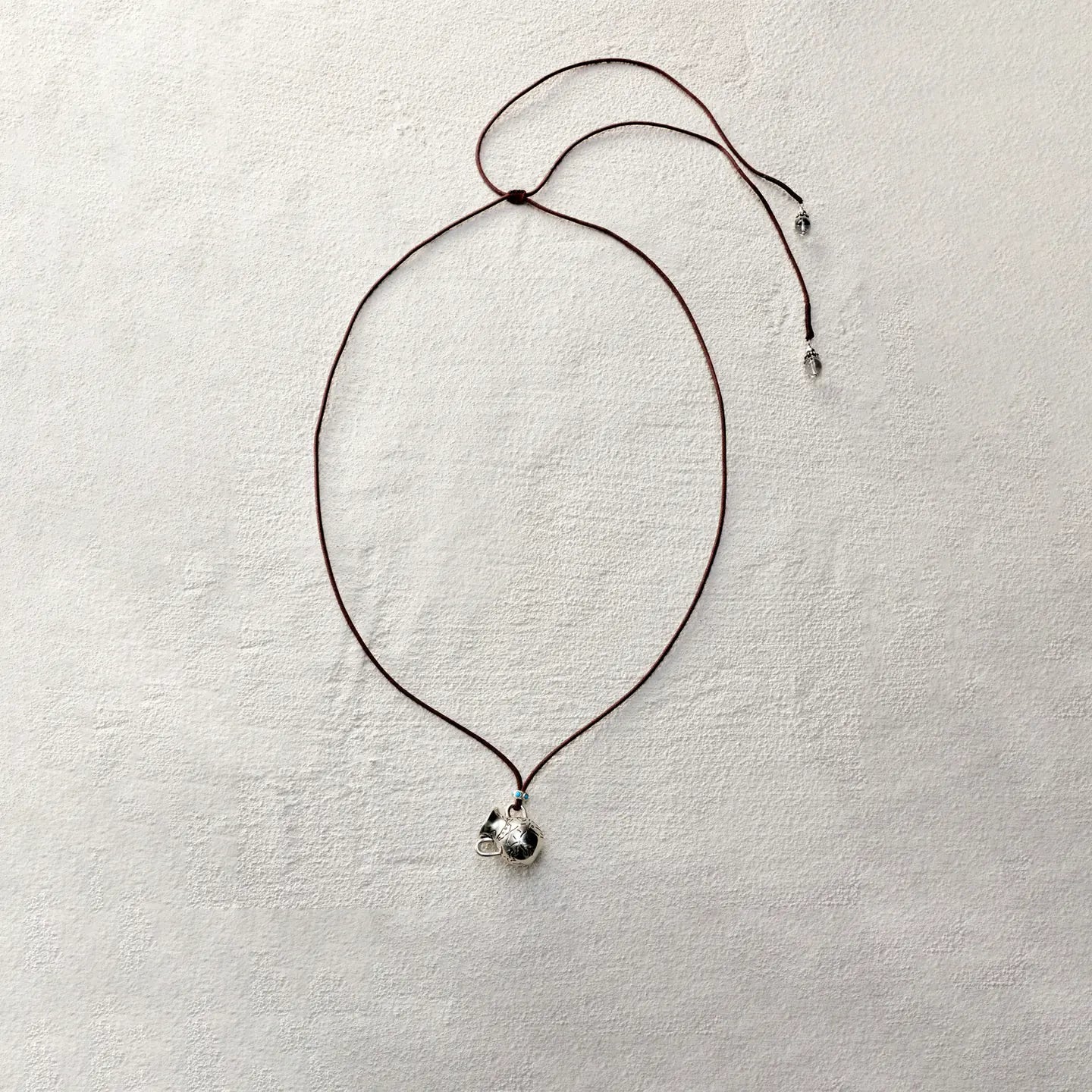 ensage-tokyo-nomads-flask-necklace-925-sterling-silver-wine-vessel-pendant-clear-quartz-charms-brown-wax-cord