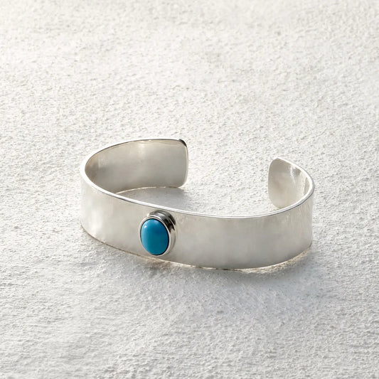 ensage-tokyo-sky-heart-cuff-925-sterling-silver-single-oval-turquoise-inlay-polished-finish